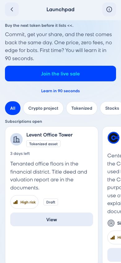 CoinCenter uygulaması: Yatırım Pazarı
