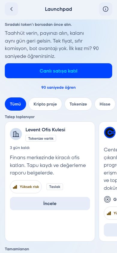 CoinCenter uygulaması: Yatırım Pazarı
