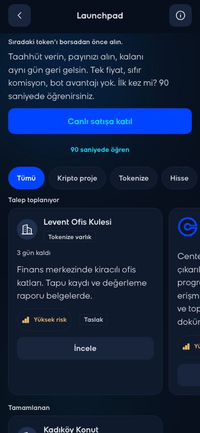 CoinCenter uygulaması: Yatırım Pazarı