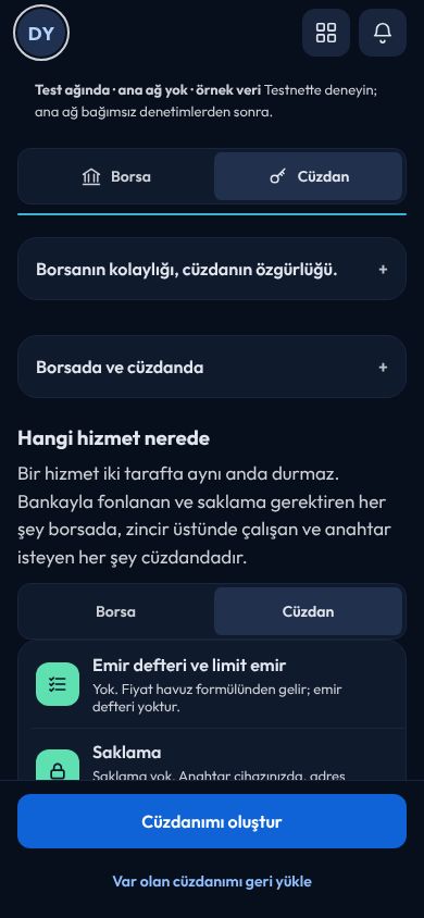 CoinCenter Wallet ekranı